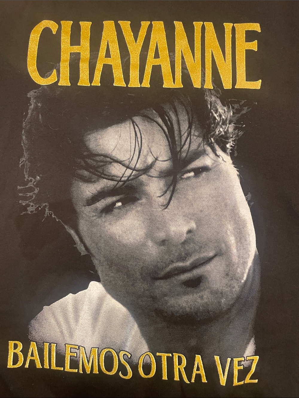Fruit of the Loom Black T-Shirt with Gold CHAYANNE Print
